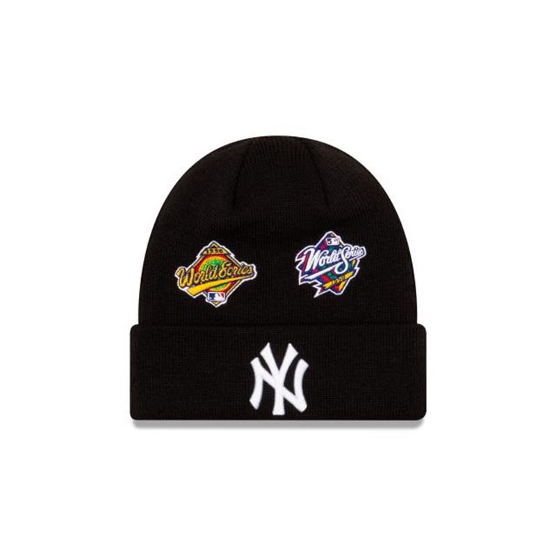 MLB New York Yankees World Series Patch Cuff Knit (WTQ3397) - Blue New Era Beanies